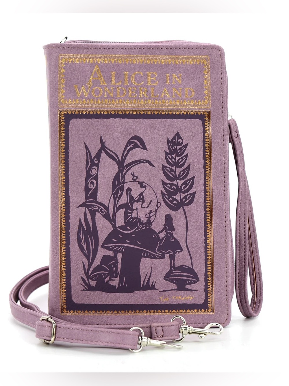 Comeco Alice In Wonderland Book Clutch Bag In Vinyl